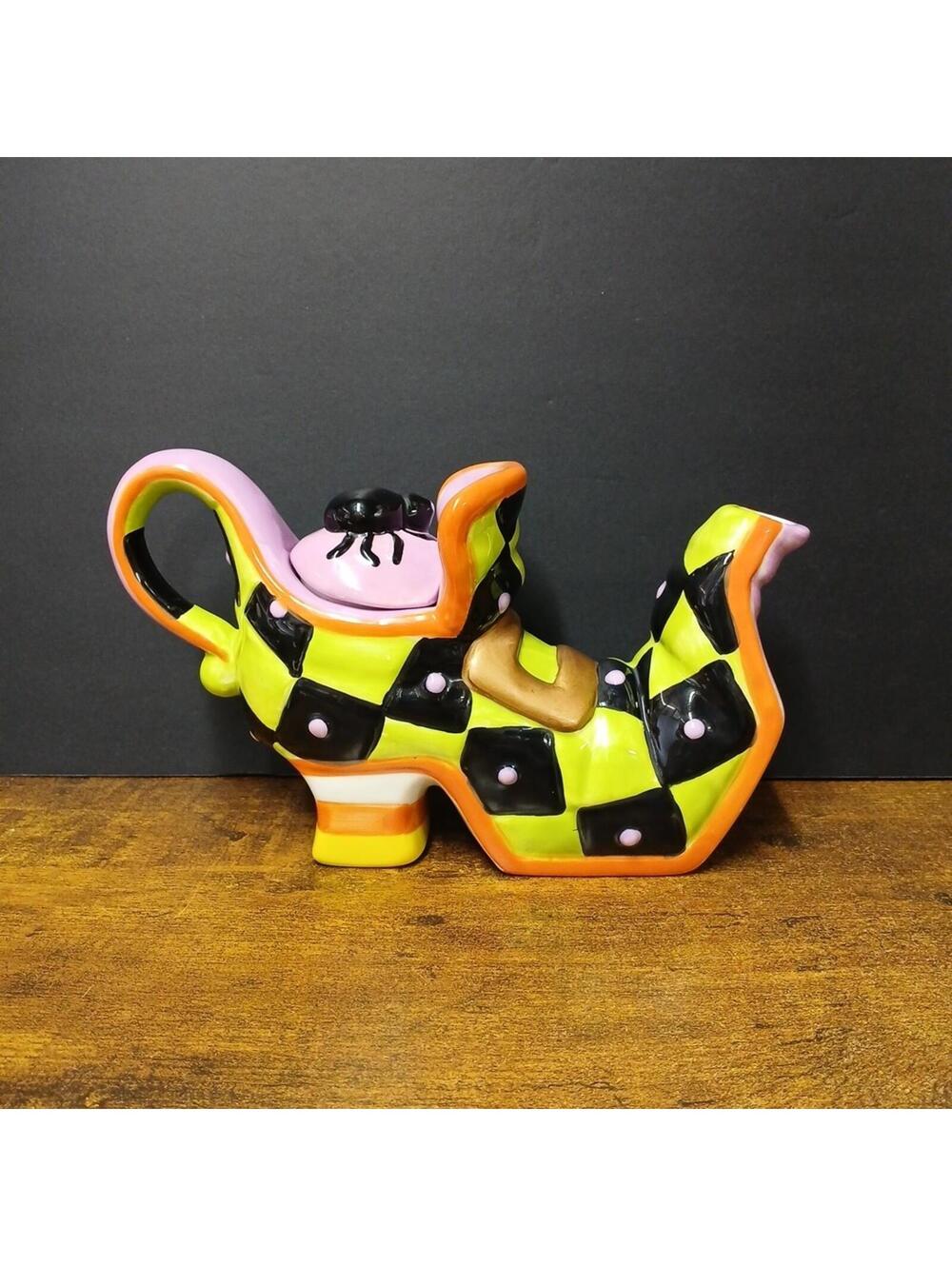 Halloween Witch Boot Shoe Ceramic Teapot - Picture 2 of 8